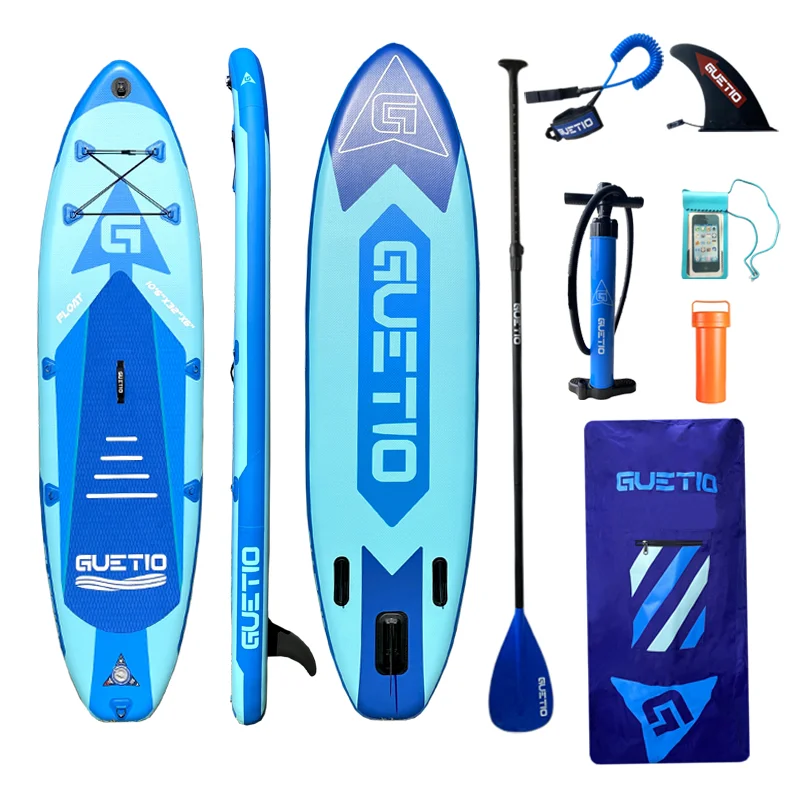 Hot  Sale Guetio Sup Inflatable Paddle Board Aufblasbar Stand Up Paddle Board Sup Drop Stitch Paddle Board