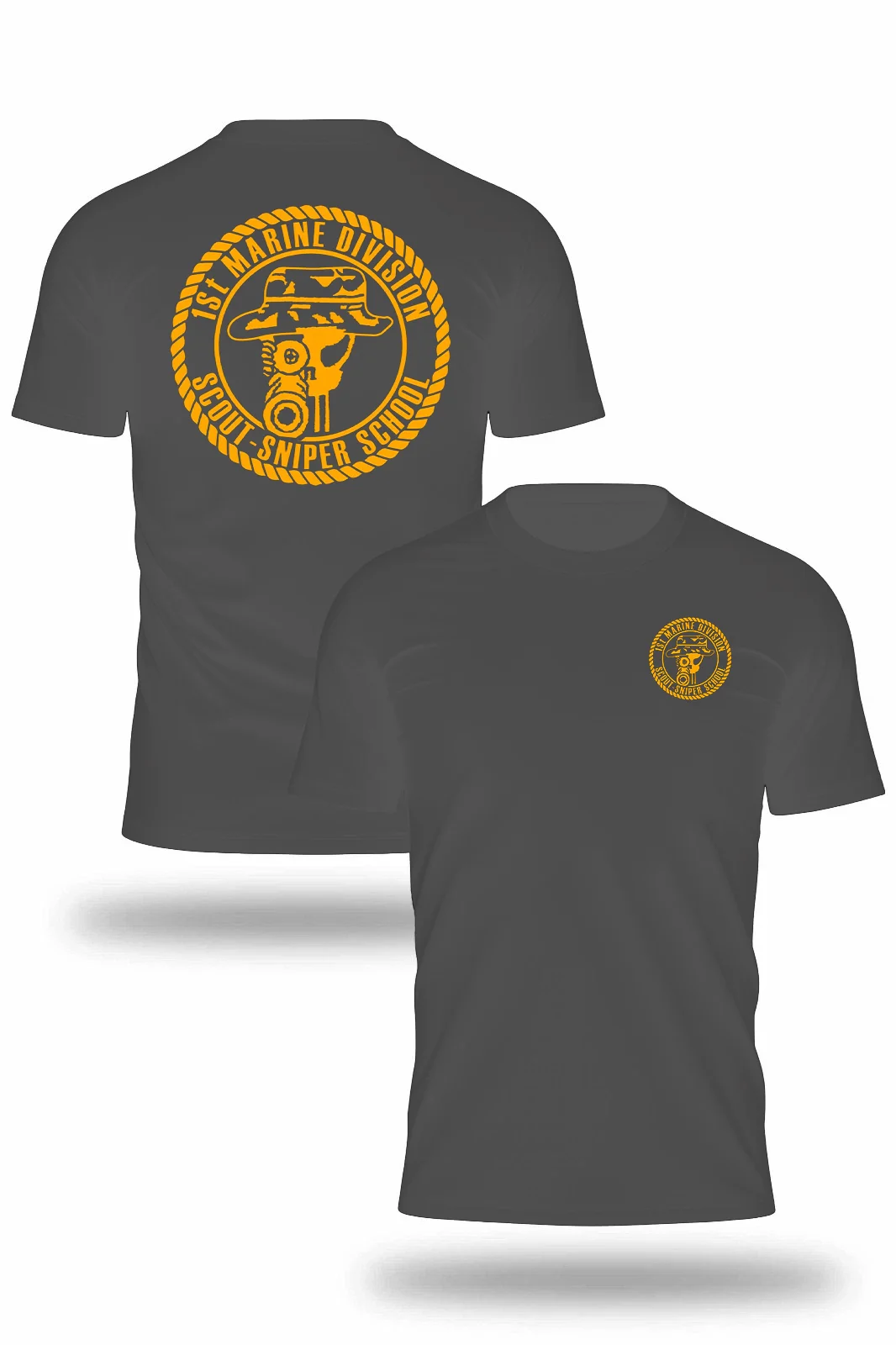 Scout Sniper School 1st Marines Division T-Shirt Herren-Trainingsanzug Baumwolle Casual Sportswear Rundhalspullover Kurzarm-Tops – Detail 3