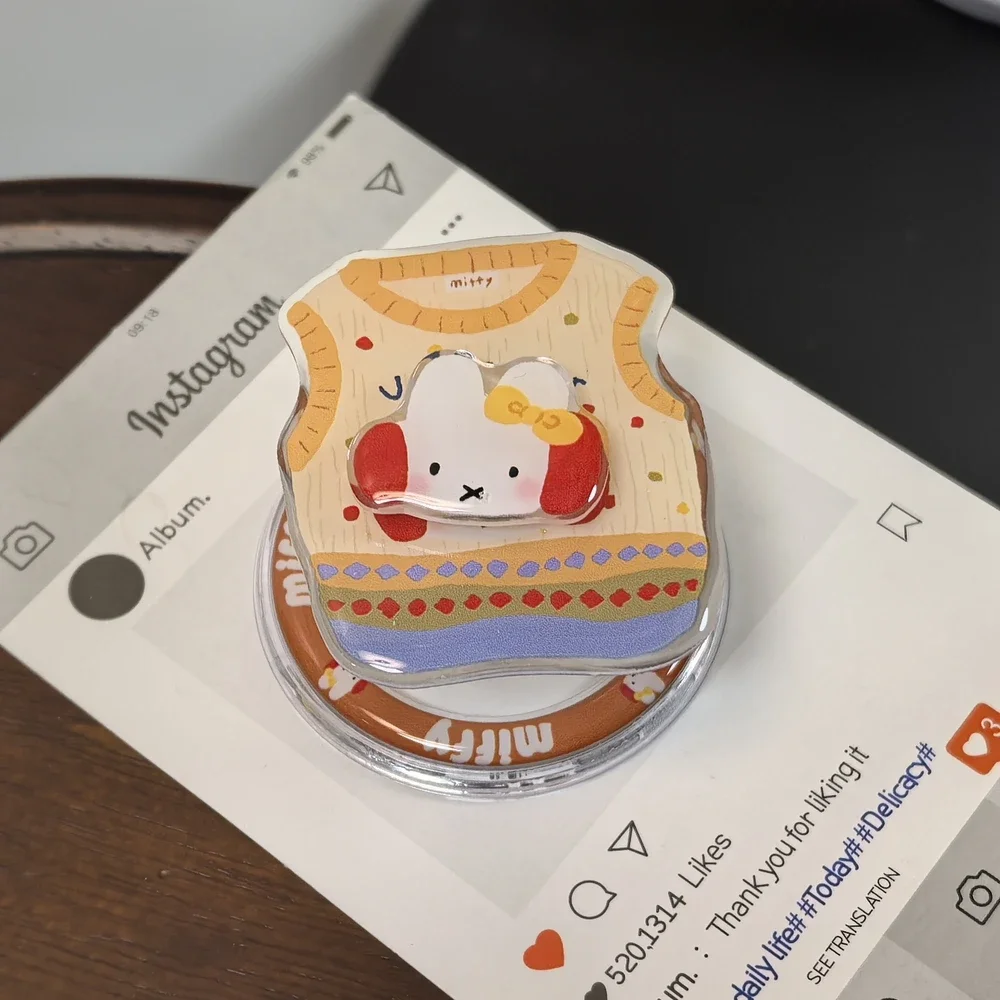 Miffy Rabbit Niedlicher Cartoon für Magsafe Magnetischer Telefonhalter Griptok Grip Tok Ständer für iPhone Samsung Faltbarer kabelloser Ladehalter – Detail 11