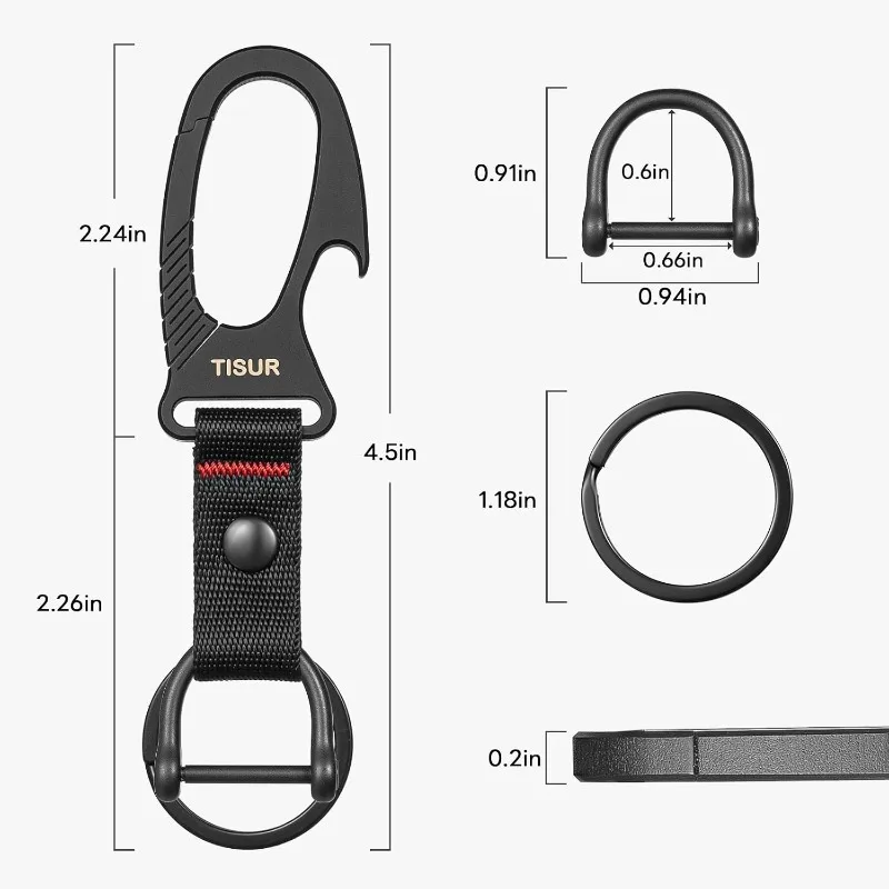 Titanium Keychain Ring with Integrated Bottle Opener, Mini Portable EDC Key Ring Gadget for Beer Bottle Opener Outdoor