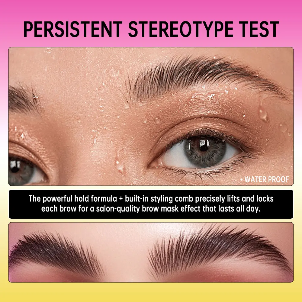 Brow Lamination Gel With Comb Super Lift Brow Glue Long Lasting Strong Hold Clear Gel For Defined Eyebrow Makeup
