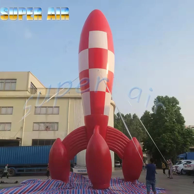 Hete verkoop opblaasbaar speelgoed voor kinderen, gigantische opblaasbare rode raket voor feest