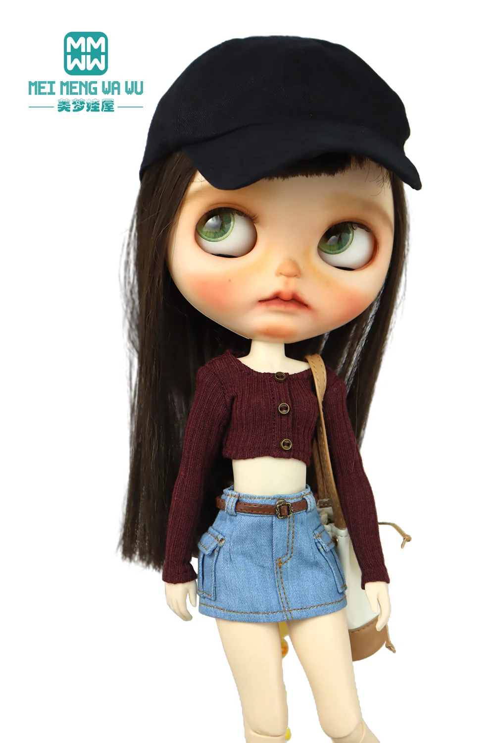 28 cm Blyth-Puppenkleidung, modische bonbonfarbene Blusen, Mini-Jeansröcke für OB23 OB24 Azone-Puppenzubehör – Detail 27