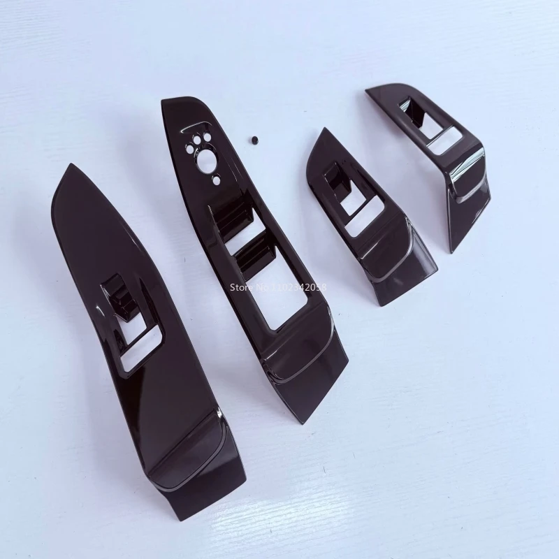 LHD لسيارة جيب جراند شيروكي 2024 2025 نافذة الكربون ارتفاع الزجاج رفع التبديل لوحة أزرار مسند الذراع غطاء الكسوة الملحقات الداخلية #6