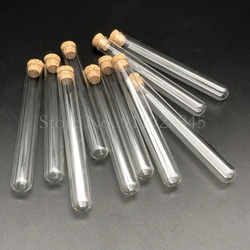 Outer Diameter 20mm Round Bottom Thickened Glass Test Tube Lab Glass Reagent Reaction Container with Cork Stopper