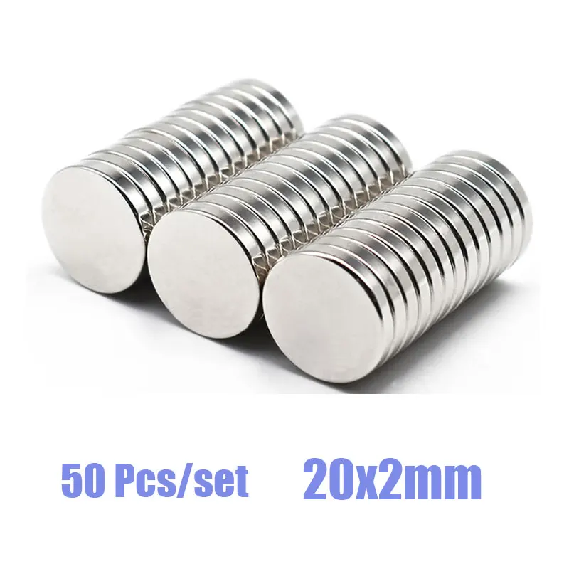 

50pcs 20x2mm Strong Round Magnet NdFeB Neodymium Disc Magnets 20x2mm N35 Rare Earth Magnet 20*2 magnets Super Powerful Magnet