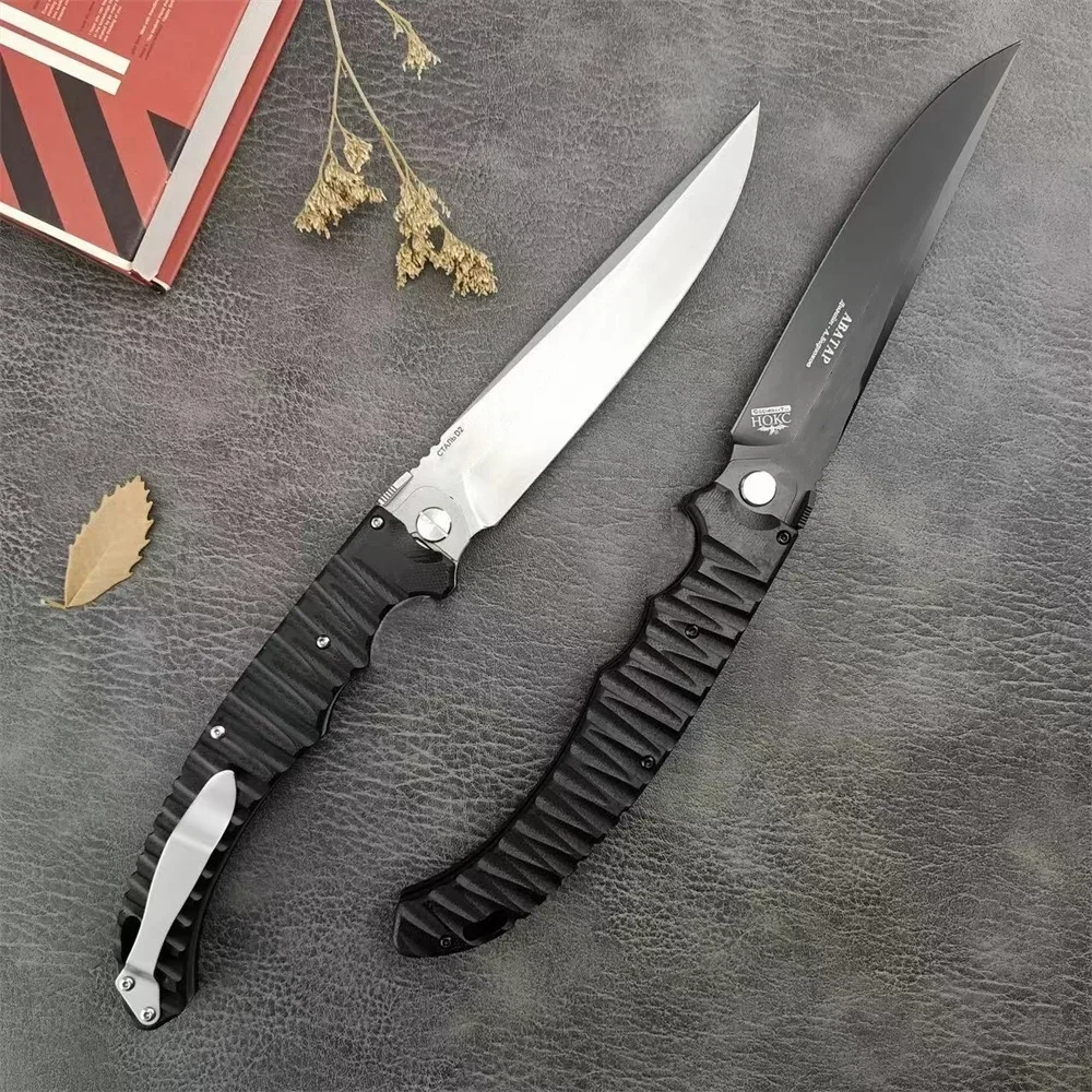 HOKC Russian Tactical Folding Knife D2 Steel Blade G10 Handles Hunting Self Defense EDC Camping Survival Knives Tools