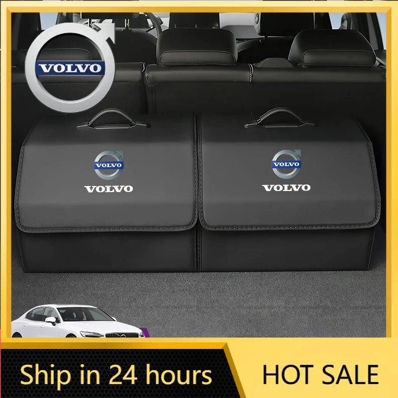

2026 Новый кожаный ящик для хранения багажника Volvo Emblemems, складная сумка-органайзер для Volvo Xc60 Xc90 V40 V60 S60 V50 V90 S80