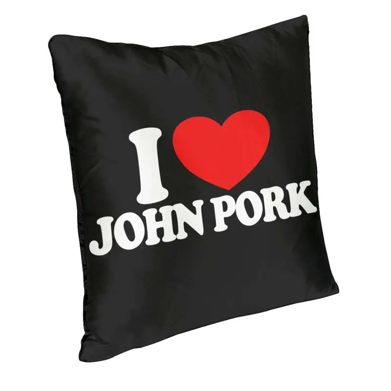 I Love John Pork Red Heart John Pork Meme Cushion Cover 45x45 Home Decor Print Throw Pillow for Car Double-sided