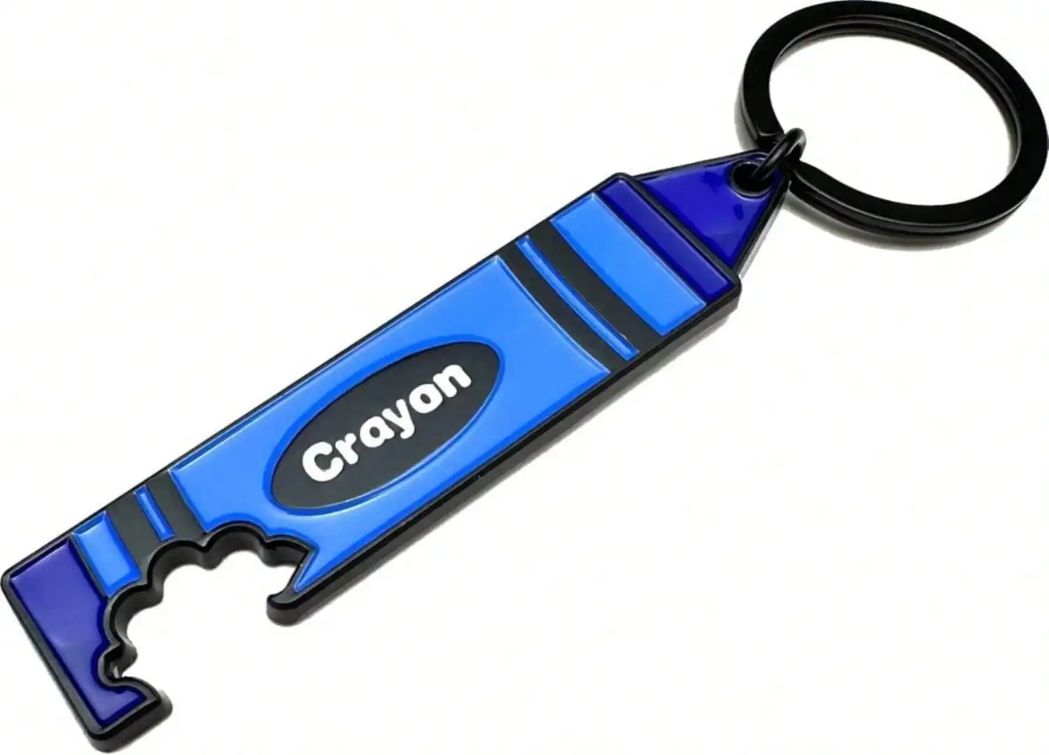 

Crayon Keychain Bottle Opener Marine USMC Novelty Gag Gift For Army Military Veteran Blue