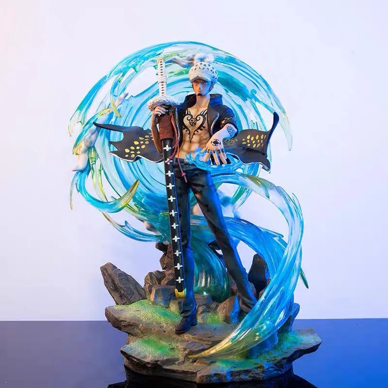 

41cm Anime One Piece Figurine GK Roronoa Zoro Action Figures Phantom Luo PVC luminescence Model Pendant Collection Toys Gift