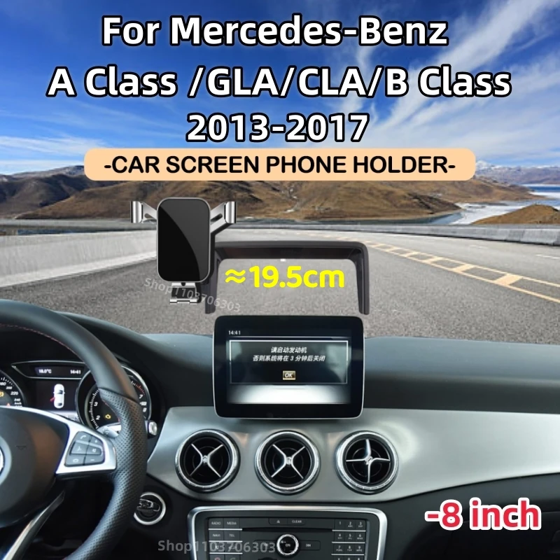 Support de téléphone de voiture pour mercedes-benz classe A GLA CLA 2013 2014 2015-2018, écran de 8 pouces, support par gravité, accessoires de voiture