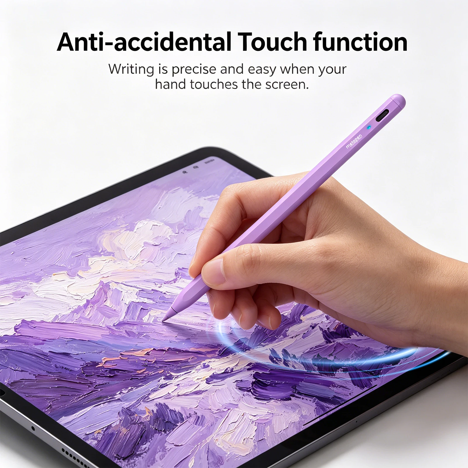 

MetaPen Magnetic Stylus Pen A8 for Apple Pencil USB-C Charging Palm Rejection Pens for iPad Pro 12.9/11/13 M4 Air 3/4/5, Mini 5