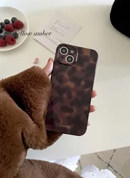 Custodia morbida per telefono leopardo ambrato vintage per Iphone 11 12 13 14 Pro Max Plus Ins Custodia regalo popolare per donna ragazza