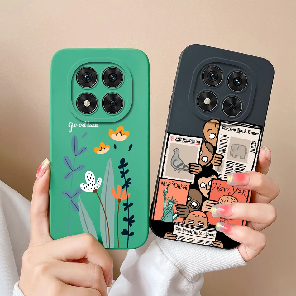 Flower Case For Xiaomi Redmi Note 14 Pro Plus Cover Liquid Silicone Full Protection Back Covers For Redmi Note14 14Pro Phone Bag