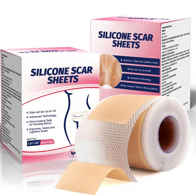 1 Roll Silicone Scar Sheets Painless Scar Repair Tape Roll Scar Removal Strips for Face Body Acne Skin Care