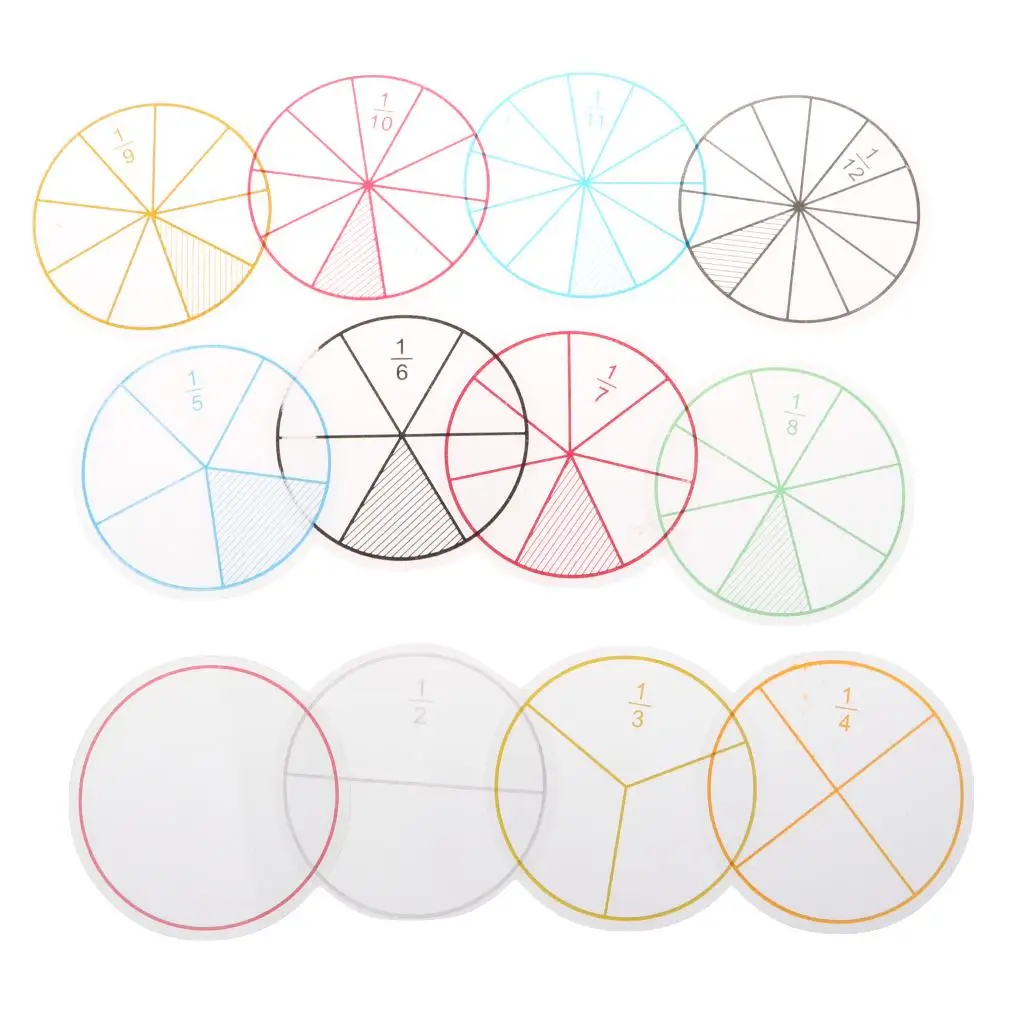 Plastic Numbered Fraction Circles Math Chips Math Number Student