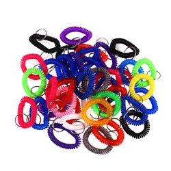 5/10pcs Stretchable Wristband Keychain Spring Flexible Spiral Elastic Band Bracelet Key Holder Ring For Sauna Gym Outdoor Sports