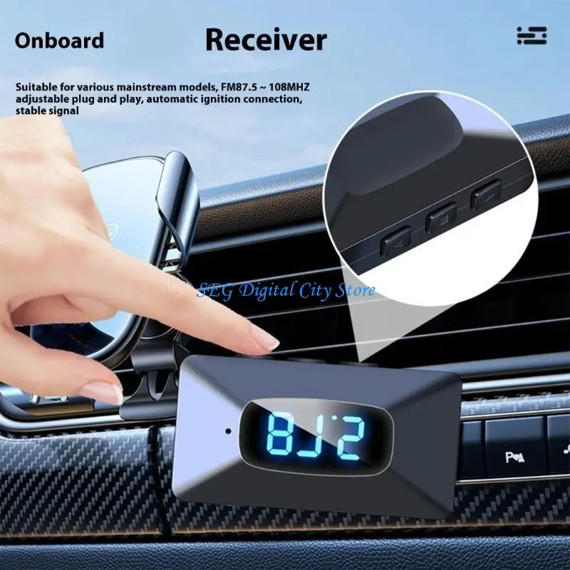 U75B Wireless Vehicle Auditory Receiver BT5.4 Wireless FM Radio Adapter Card Slot