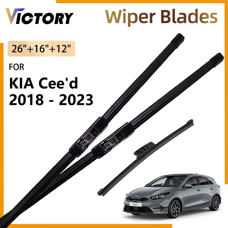 3x Front Rear Wiper Blades For KIA Cee'd 3 Ceed Hatchback 2018 - 2023 XCeed CD Accessories Windshield Window Brushes 26