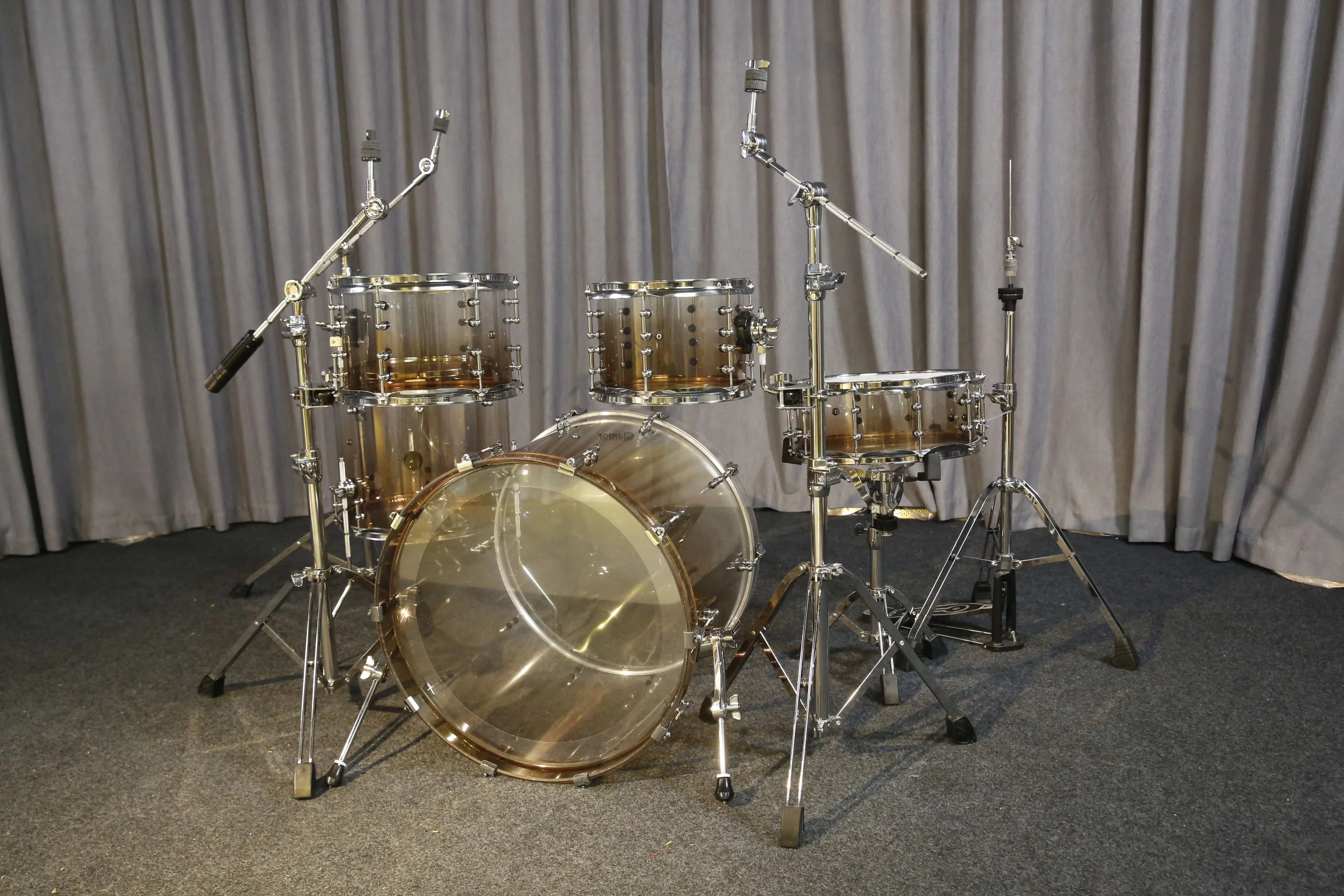 Professional Charm Gradual Change Coffee Acrylic Drum Musical Instrument Set Professional Grade