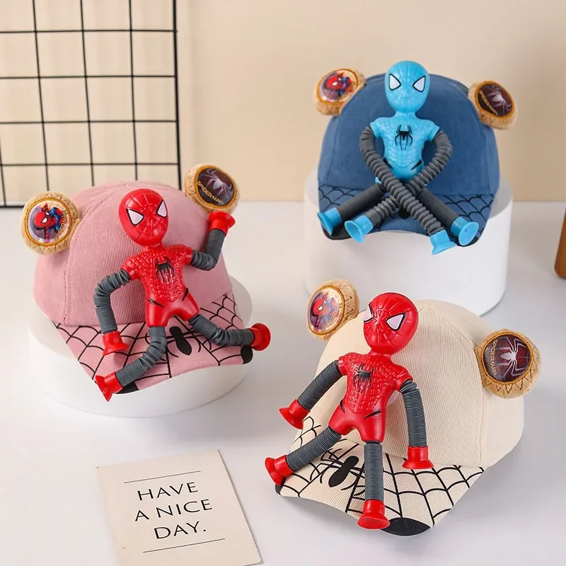 Spider Man Cartoon Persoonlijkheid Leuke pop Baseballpet Herfst- en wintermode Veelzijdige corduroy kinderpet