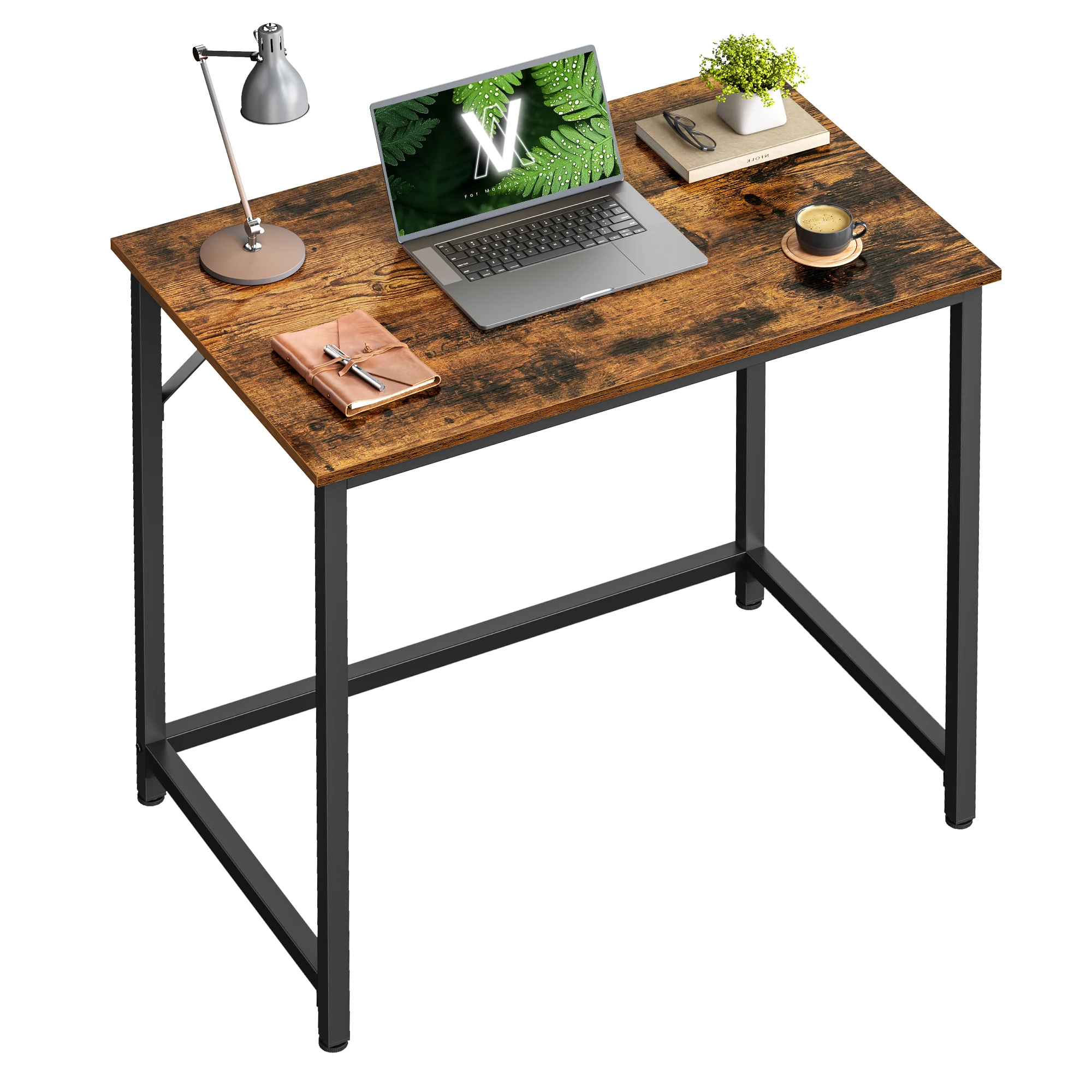 VASAGLE Kleine computertafel Kantoortafel voor studeerkamer Metalen onderstel