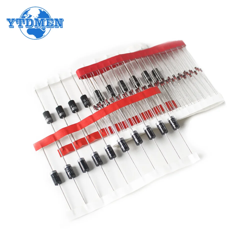 100PCS 8 Values Rectifier Schottky Diode Kit 1N4007 1N4148 1N5408 1N5819 1N5822 1N4001 1N4004 1N5404 FR107 FR207 Fast Switching