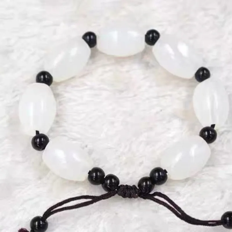 Afghan White Jade Road Leads To Buddha Bead Bracelet