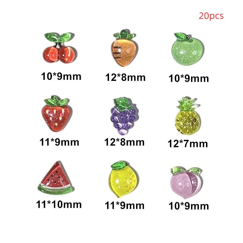

3.Cute Mini Fruit Series Resin Decorations, Perfect for Jewelry and Hair Accessories