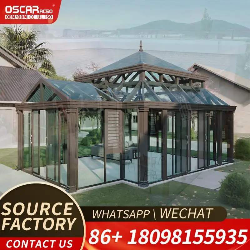 Aluminum Frame Safe Tempered Glass Retractable Extendable Swimming Pool Cover Sunroom for Outdoor Patio and Garden in USA sunroo