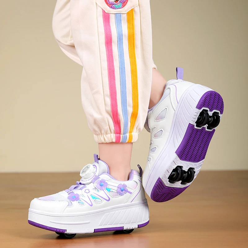 Picture 3: 2026 Roller Skate Shoes Ultra-Light Children's Girls Sneakers With Four Wheels Sport Outdoor Walking Running Sneakers Kids Gifts