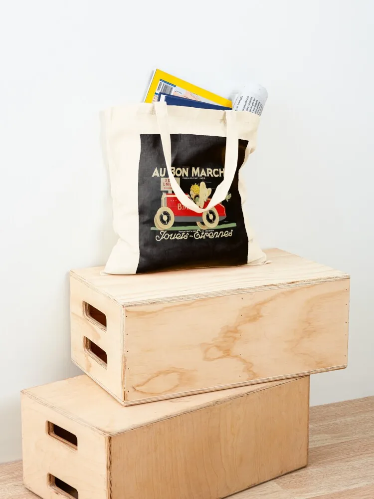 AU BONNE MARCHE: Vintage Toy Store Advertising Print Tote Bag tote bag custom Customizable tote bag Canvas shoulder