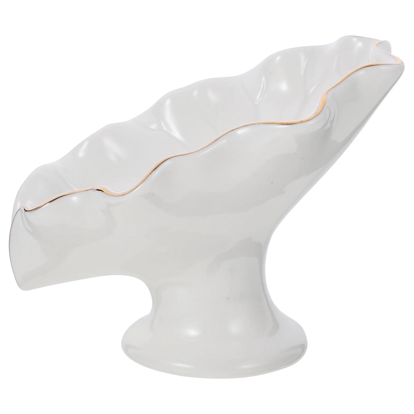 

Ceramic Soap Dish Self Draining Lotus Leaf Design Bathroom Kitchen Decorative Countertop Tray Wear Resistant Holder