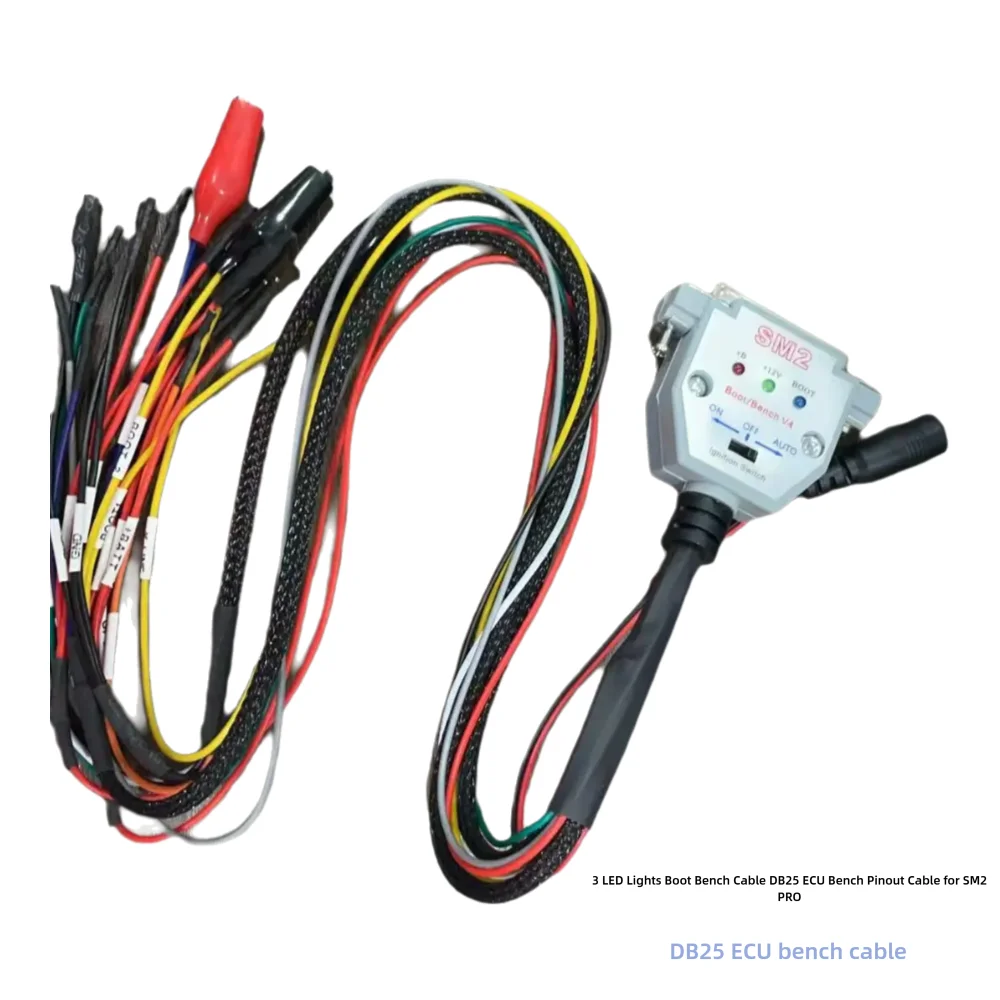 

Programmer Diagnostic Tool SM2 PRO J2534 3 LED Lights Cable Boot Bench Cable DB25 ECU Tool