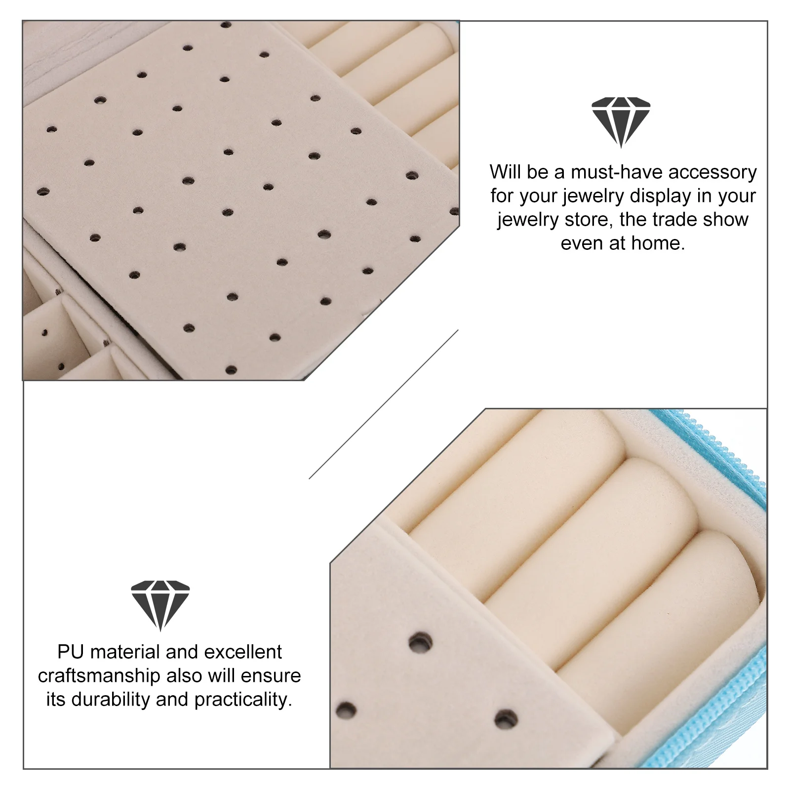 Portable Jewelry Box Organizer Storage Case Travel Jewelry Organizer Delicate Unique Design Smooth Surface Comfortable Texture