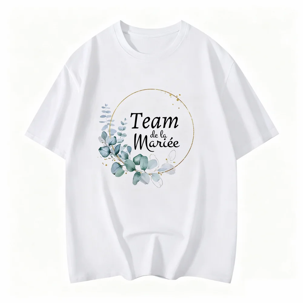 French Women Team Bride Tops Future Bride To Be T-shirt Girl Bridal Wedding Bachelorette Hen Party Tshirt EVJF Flower Crown Tees