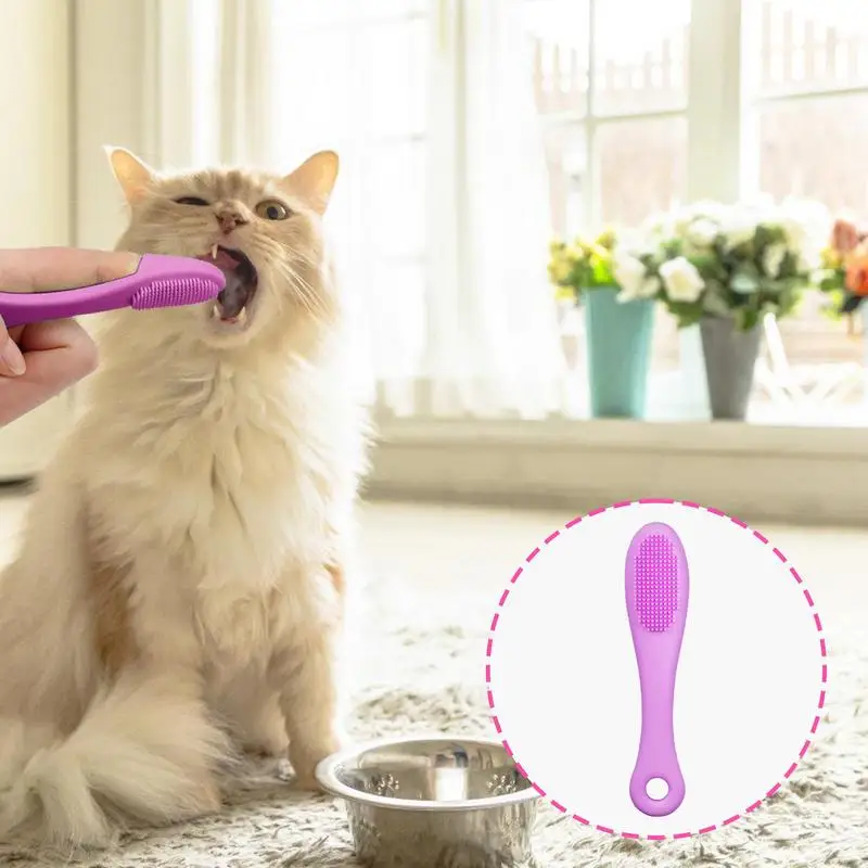 Cat Chin Brush Easy To Clean Teeth Brush Soft Silicone Cat Dog Tooth Brushing Easy To Clean Teeth Brush Food Grade Silicone Dog