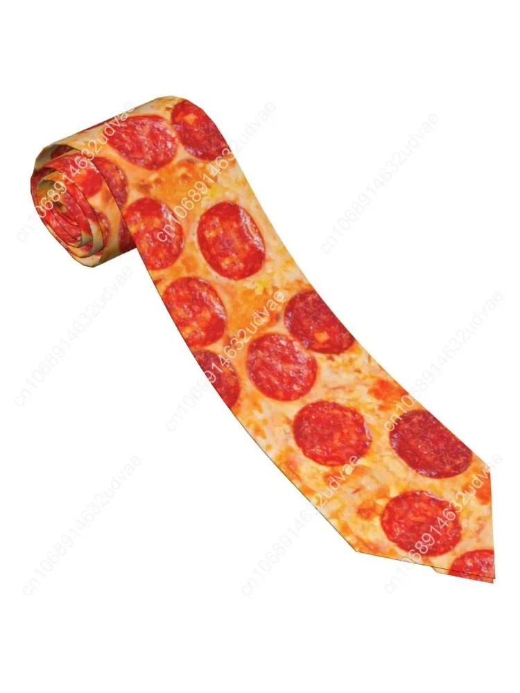 

Pepperoni Pizza Unisex Neckties Slim Polyester 8 cm Narrow Food Funny Italian Neck Ties for Mens Suits Accessories Office