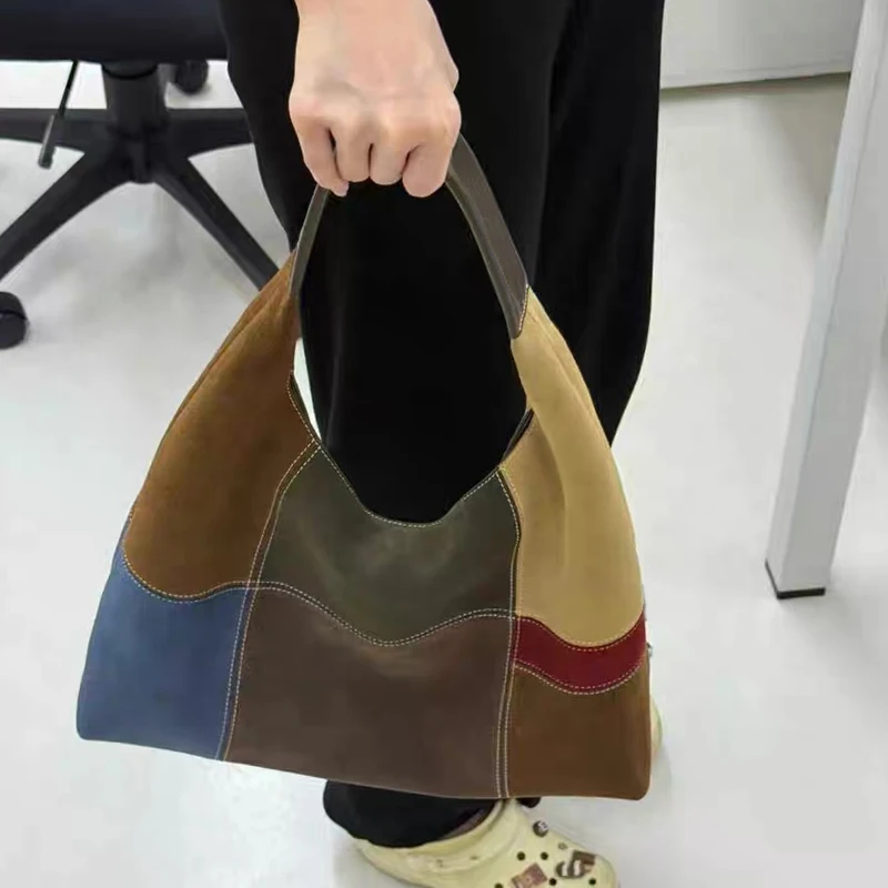 حقائب هوبوس بتصميم من جلد الغزال الصناعي للنساء، حقائب يد ومحافظ فاخرة بتصميم جديد لعام 2026، حقيبة كتف كبيرة الحجم بألوان متعددة جودة عالية ًالشحن مجانا وصول الشحن السريع #3