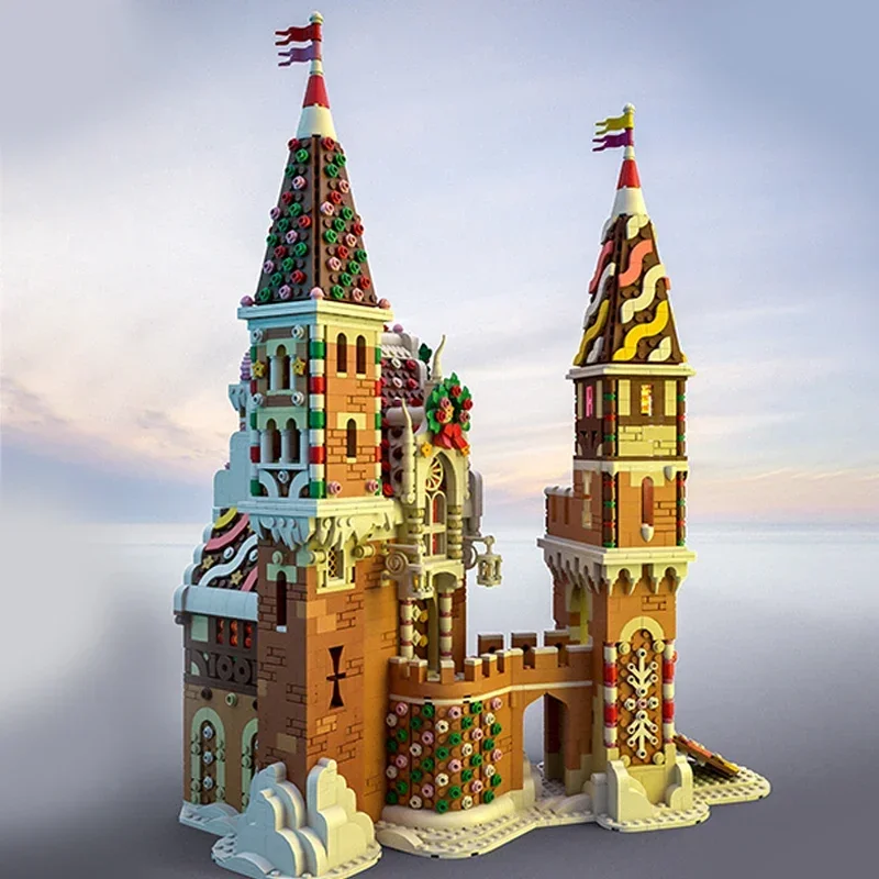 Moc Building Bricks Christmas Fortress Model Gingerbread Castle Technology Modular Blocks Gifts Toys For Children DIY Assembly