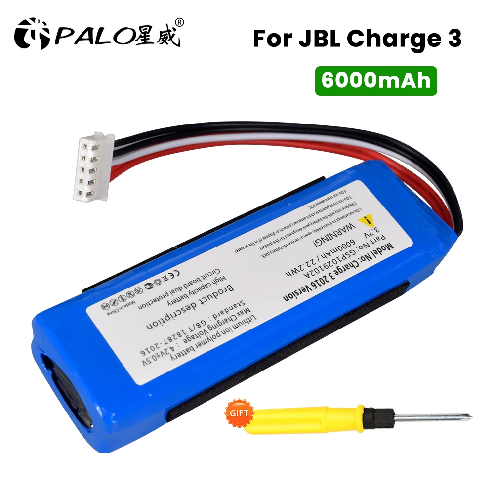 

PALO 3.7V GSP1029102A Rechargeable Battery Bateria for JBL Charge 3 Bluetooth Audio + free screwdriver