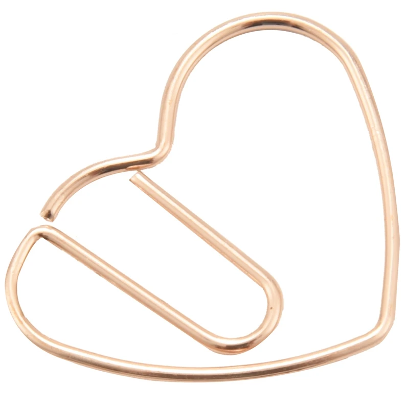 100 шт., зажимы для бумаги в форме сердца