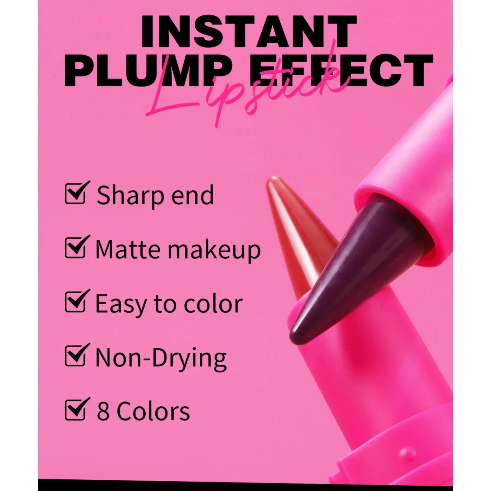 Matita per labbra marrone opaco impermeabile Pastello in velluto conico sfumato Contouring Penna per rossetto Trucco non appiccicoso a lunga durata