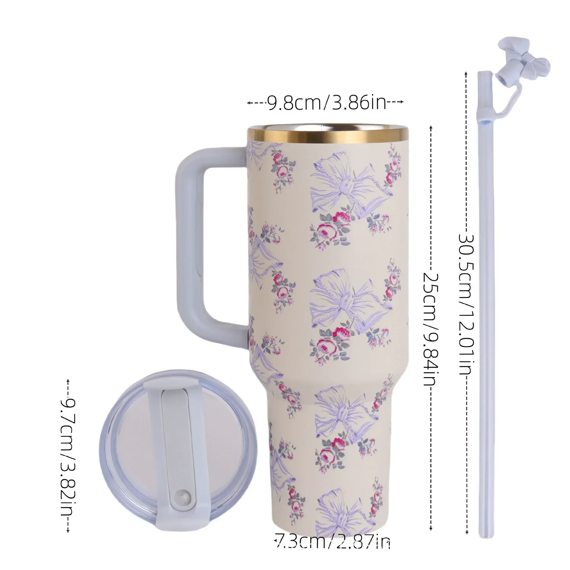 كوب سفر جديد من الفولاذ المقاوم للصدأ سعة 40 أونصة لعام 2025 - كوب قهوة معزول مناسب لكل من المشروبات الساخنة والباردة، هدية رائعة. #6