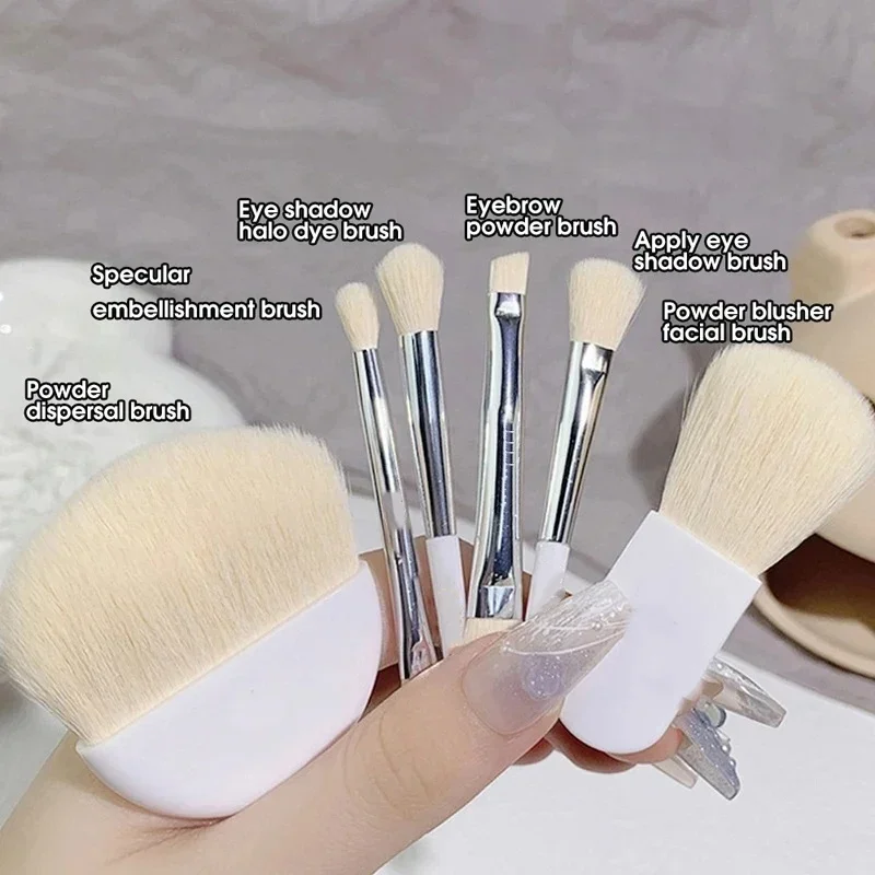 6Pcs Mini Makeup Brushes Set With Box Portable Soft Travel Concealer Brush Beauty Foundation Eye Shadow Tool Eyelash Brush