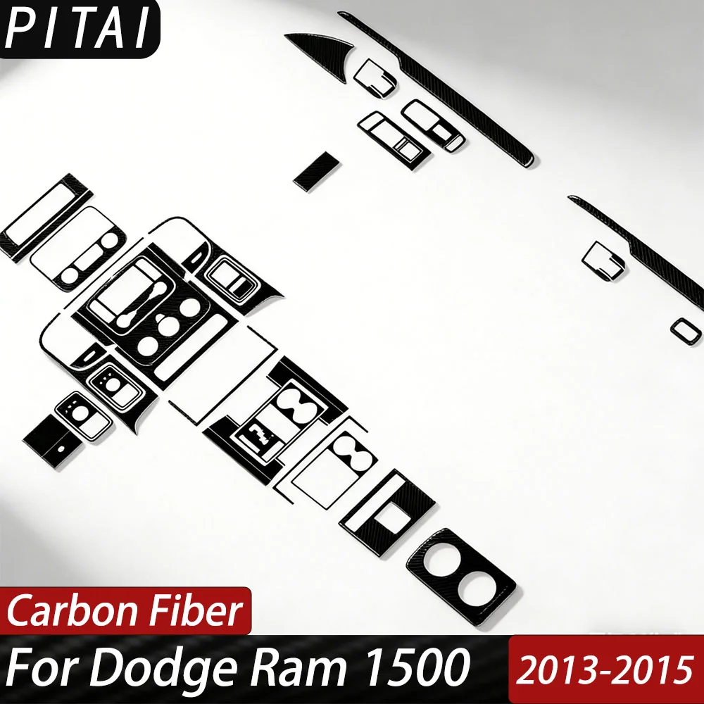 For Dodge Ram 1500 2013-2015 Piano Black Center Control Gear Handle Panel Trim Strips Interior Accessories Decoration Sticker