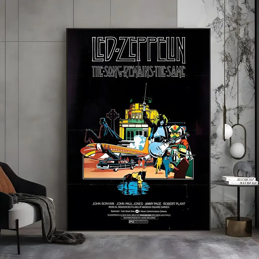 ملصق Band L-Led Z-Zeppelin عالي الدقة ذاتي اللصق مقاوم للماء مثالي للمنزل والمكتب وغرفة النوم هدية رائعة #5