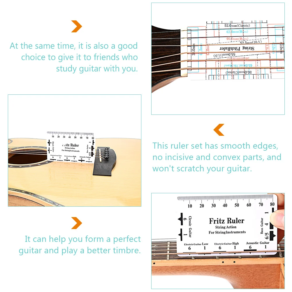 

Premium Height Measuring Ruler Durable Smooth Edges Guitar Setup Gauge Tool Portable String Action Ruler For Electric Bass
