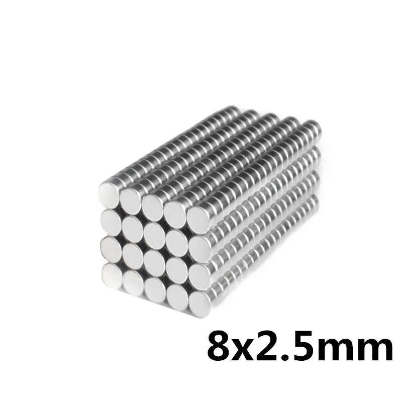 Magnes okrągły 8x2,5 mm Mocne magnesy 8x2,5 mm Do lodówek domowych, biur DIY 8*2,5 mm